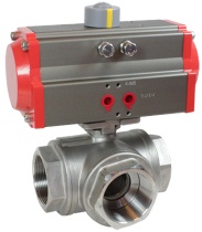 Кран шаровой КПР-Т3-L (L-тип) с пневмоприводом