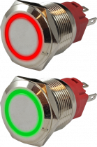 Кнопка металлическая 19 мм антивандальная с подсветкой SD16-V-19IFB
