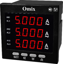 Амперметр трехфазный щитовой с общим релейным выходом Omix P99-AZ3-3-K