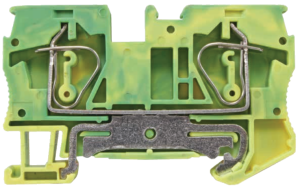 Клемма заземления пружинная самозажимная проходная JUT3-6PE