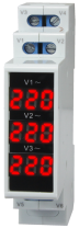 Вольтметр трехфазный на DIN-рейку Omix D1-V3-3