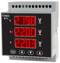 Вольтметр трехфазный на DIN-рейку Omix D4-V3-3