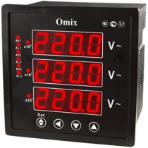 Вольтметр трехфазный щитовой с 3 релейными выходами Omix P99-V3-3-3K