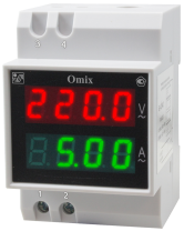 Вольтамперметр однофазный на DIN-рейку Omix D3-AV2-1
