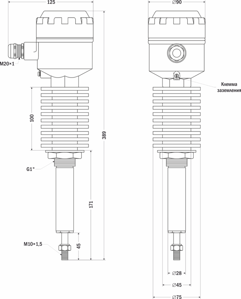 РДУ-321 высокотемпературные до +350С с удлиненным штоком в защитном кожухе.png РДУ-321 высокотемпературные до +350С с удлиненным штоком в защитном кожухе.png
