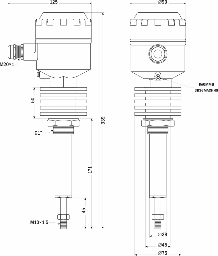РДУ-221 высокотемпературные до +200С с удлиненным штоком в защитном кожухе.png РДУ-221 высокотемпературные до +200С с удлиненным штоком в защитном кожухе.png